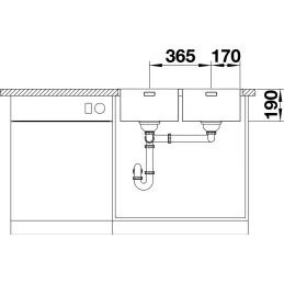 Lavello in acciaio inox Blanco ANDANO 500-IF/A / PushControl