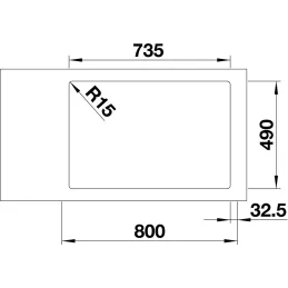 Lavello in acciaio inox Blanco ANDANO 500-IF/A / PushControl