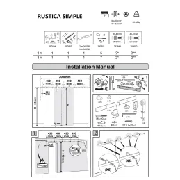 Set per porta scorrevole Rustica Simple / con ammortizzatore