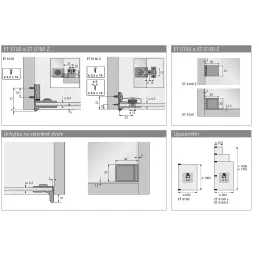 Cerniera per porta in vetro senza foratura / Nichel satinato
