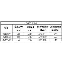 Griglia di ventilazione MILENIUM / Oro
