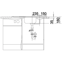 Set lavello in acciaio inox Blanco TIPO 9 E + rubinetto DARAS