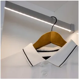 Asta appendiabiti SLIM per striscia LED con tappo / Alluminio