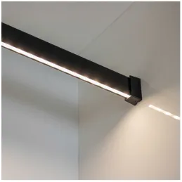 Barra appendiabiti SLIM per striscia LED con copertura / Nero
