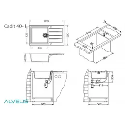 Lavello in gres Alveus CADIT 40