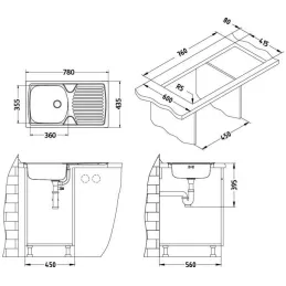 Lavello in acciaio inox Alveus BASIC 170