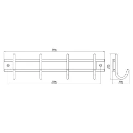 Set di appendiabiti da parete ONTARIO 4 / Acciaio inox