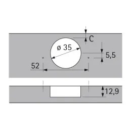 Cerniera con ammortizzatore integrato a 110° SENSYS / Silent system