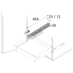 Distanziale per guide ad estrazione