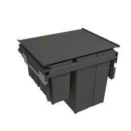 Pattumiera estraibile STAR 600 mm – 2×29 L + 2×8 L con supporti per ante / Antracite