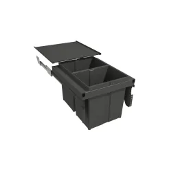 Pattumiera estraibile 450 mm – 2×29 L con attacchi per lo sportello / Antracite