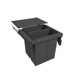 Cestino estraibile STAR 600 mm – 2×40 L con attacchi per ante / Antracite