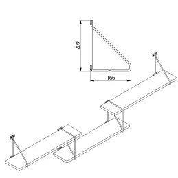 Supporto per mensola TRIANGLE / Nero
