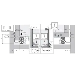 Cassetto ad estrazione totale nascosta QUADRO V6 con ammortizzazione e clip / 30 kg