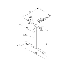 Struttura per tavolo pieghevole FOLD / Cromo lucido