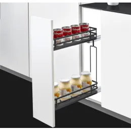 Cestello ad estrazione totale laterale ELEGANCE con chiusura ammortizzata / Antracite