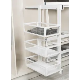 Cestello triplo estraibile con chiusura ammortizzata / Bianco