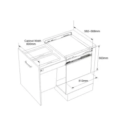 Cestino estraibile INTERBIN 600 / Grigio