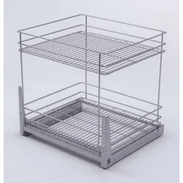 Cestello doppio estraibile con chiusura ammortizzata / Grigio