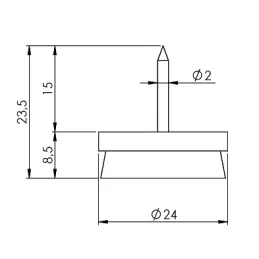 Scivolante per chiodi con feltro Marrone / 10 pz