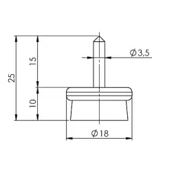 Scivolante avvitabile con feltro, cromato / 10 pz