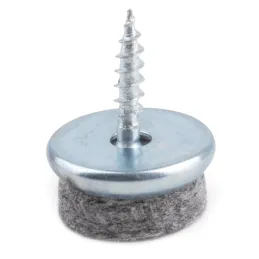 Scivolante avvitabile con feltro, cromato / 10 pz