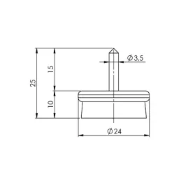 Scivolante avvitabile con feltro, cromato / 10 pz