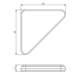 Scivolo adesivo angolare in teflon, grigio / 10 pz.
