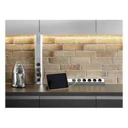 Multipresa da incasso Bachmann Casia 4x 230V / Acciaio inox