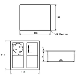 Presa elettrica VersaHit 2 x 230V FRENCH / Nero opaco