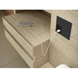 Presa elettrica VersaHit 2 x 230V FRENCH / Nero opaco