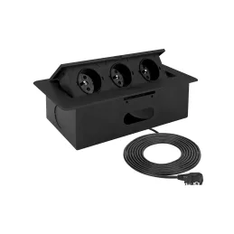 Presa elettrica a scomparsa 3x230 V / Nera