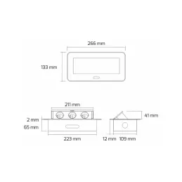 Presa elettrica a scomparsa 3x230V / Alluminio