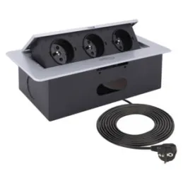 Presa elettrica a scomparsa 3x230V / Alluminio