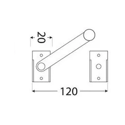 Catenaccio per porta 120 x 60 x 20 mm / Ottone