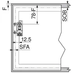 Supporto HK-S per ante in MDF / set da 2 pezzi